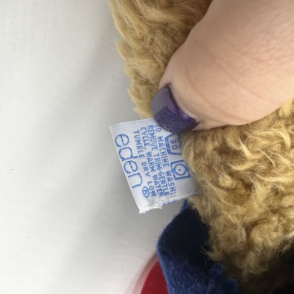 Vintage Paddington Bear Plush Classic Peru  15 “ Eden Toy Red Hat Blue Coat - Picture 5 of 5